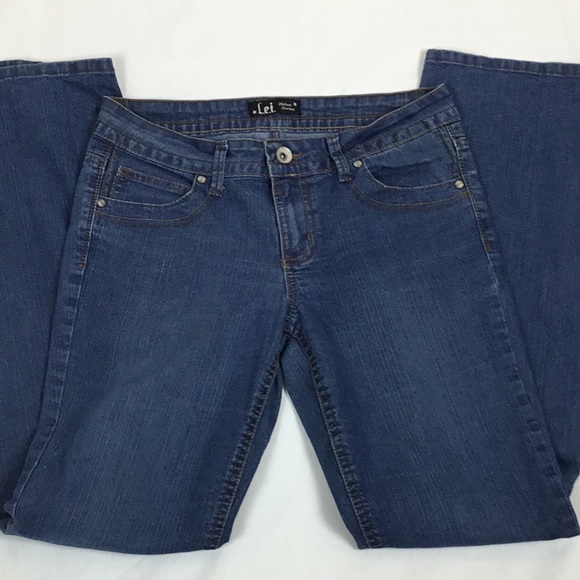 L.e.i Chelsea Low Rise Blue Jeans Size Jr. 7 - Picture 4 of 7